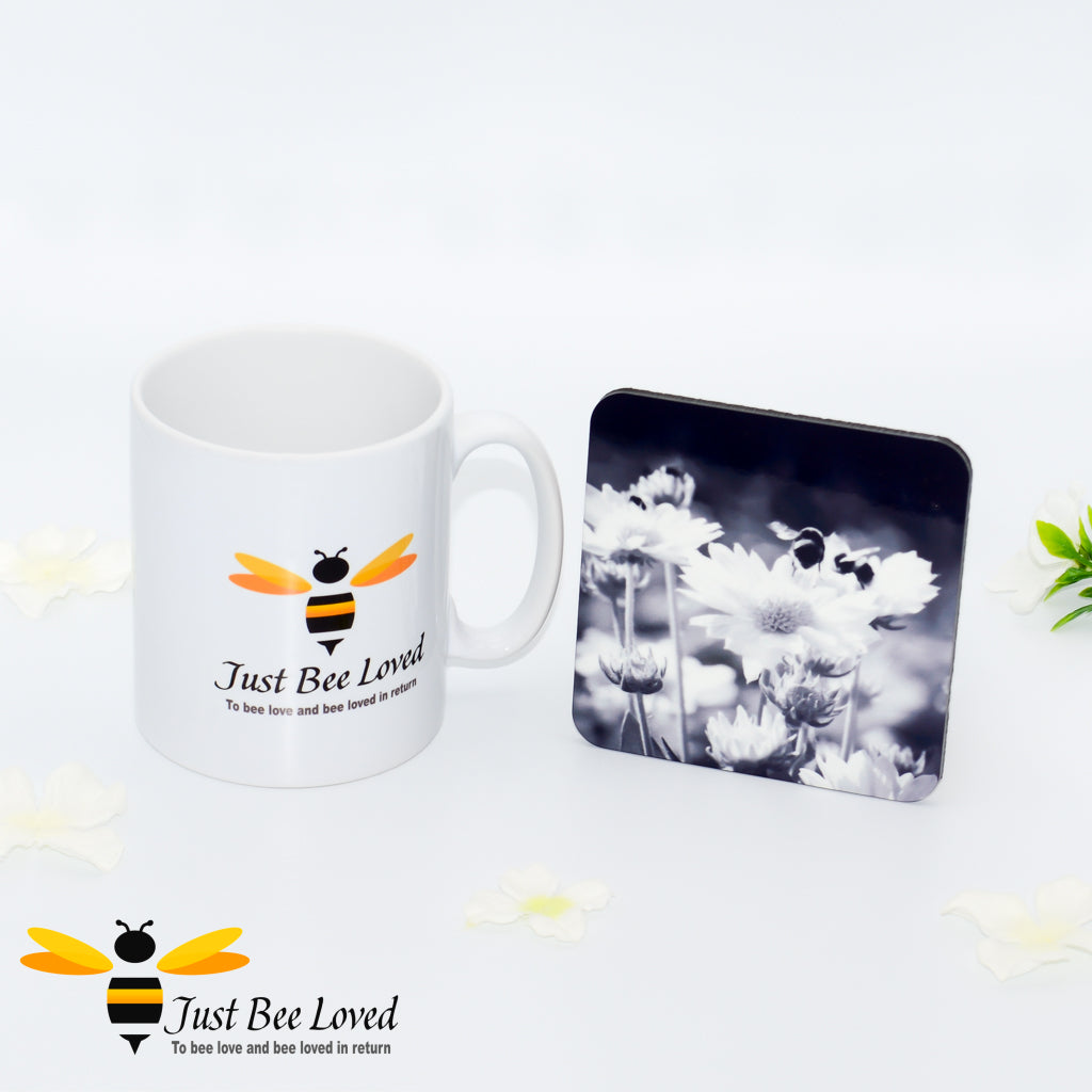 Just Bee Loved Signature Bee Mug and Photographic Coaster Set by Landscape & Nature Photographer Yasmin Flemming