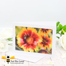 Load image into Gallery viewer, Honey bee Foraging Photographic Blank Greeting Card image by Landscape &amp; Nature Photographer Yasmin Flemming