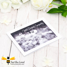 Load image into Gallery viewer, Bumblebees With Deepest Sympathy Photographic Greeting Card by Landscape &amp; Nature Photographer Yasmin Flemming