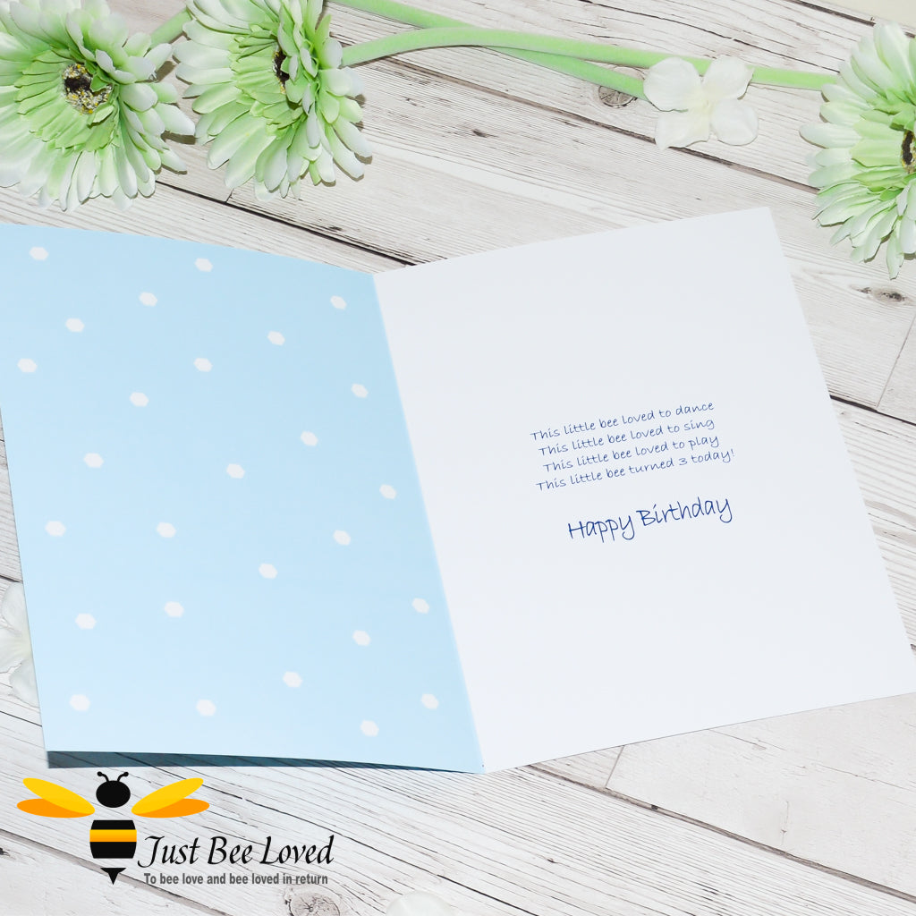 Just Bee Loved children's 'Little Bee' birthday greeting card.