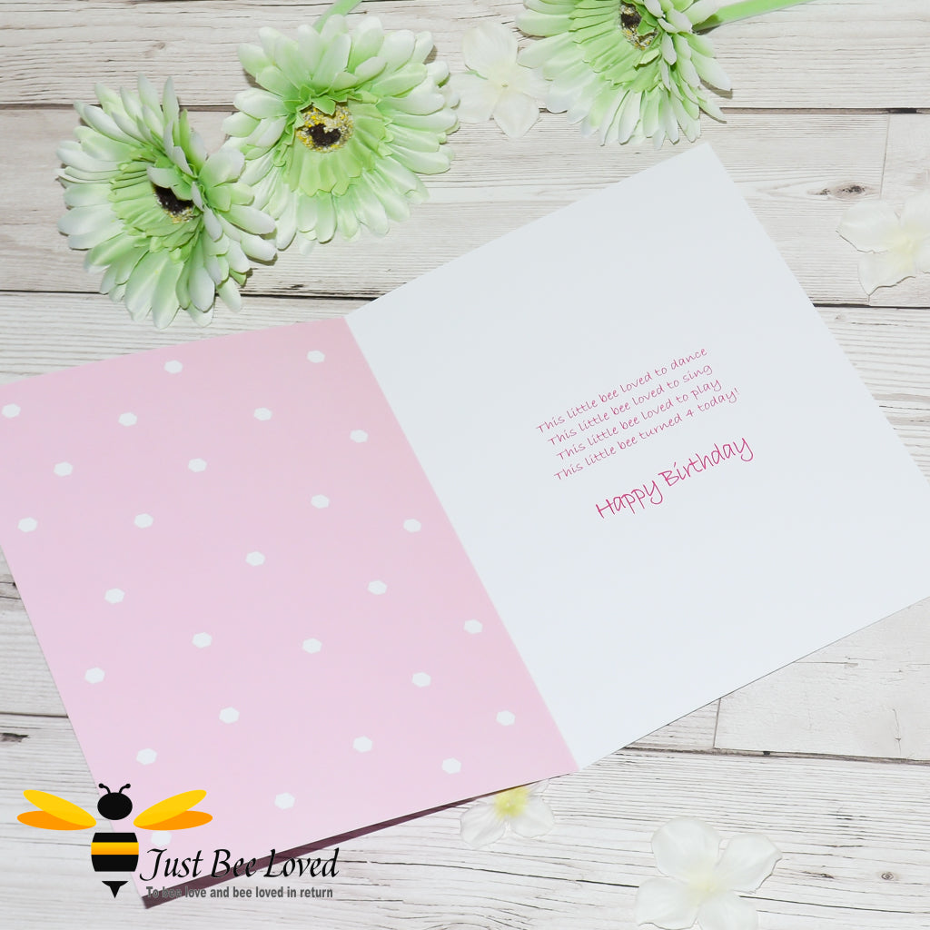 Just Bee Loved children's 'Little Bee' greeting card with 'This Little Bee' poem