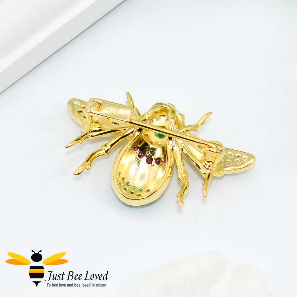 Sterling silver 925 gold plated bee brooch