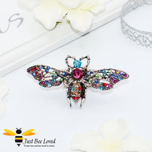 Load image into Gallery viewer, Rhinestone Bee Antique Silver Statement Ring Trendy Fashion Jewellery