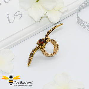 Rhinestone Bee Antique Gold Statement Ring Bee Trendy Fashion Jewellery