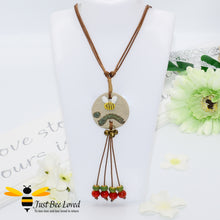 Load image into Gallery viewer, Handmade Clay Bee &amp; Beads Tassel Rope Necklace Bee Trendy Fashion Jewellery