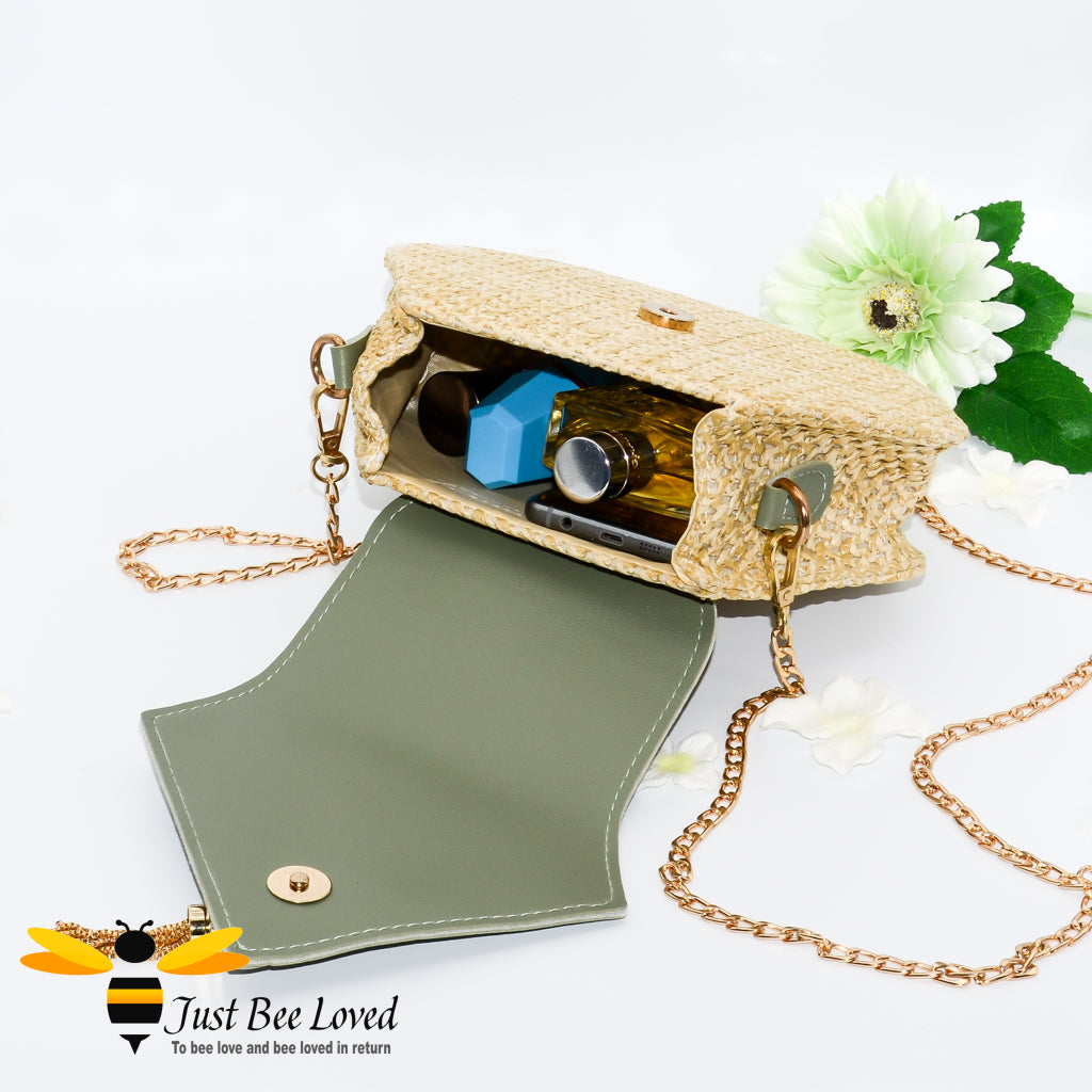 Just Bee Loved Hexagon Boho Rattan Straw Handbag