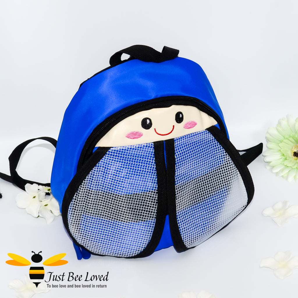 Toddler's Safety Harness Bee nursery school Backpack in blue