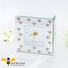 Load image into Gallery viewer, Glittering Queen Bee Glass Mirrored Mantel Clock from the Leonardo Collection