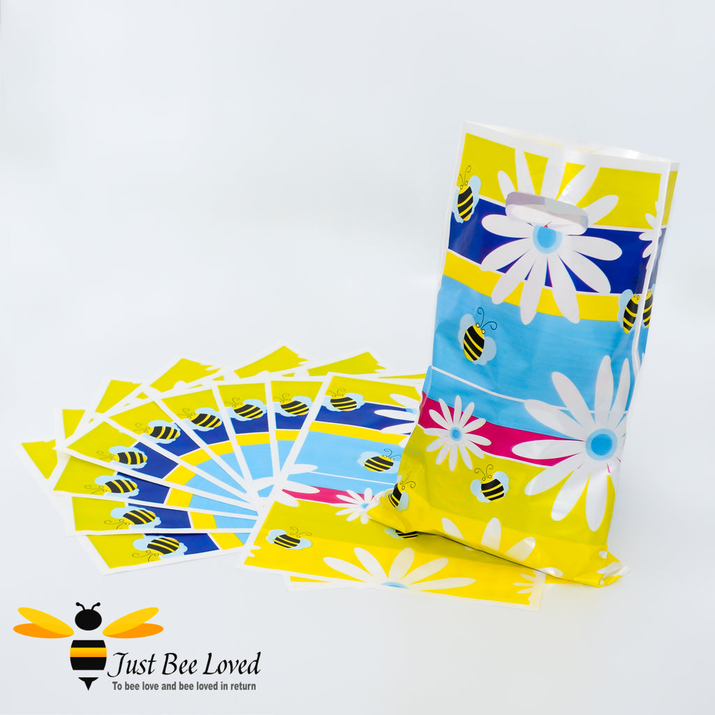 Bee themed colourful party favours cake bags.