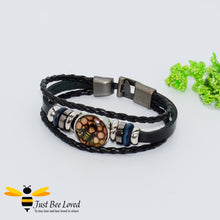 Load image into Gallery viewer, Just Bee Loved Tribal Leather Bee Bracelet Unisex Bee Trendy Fashion Jewellery