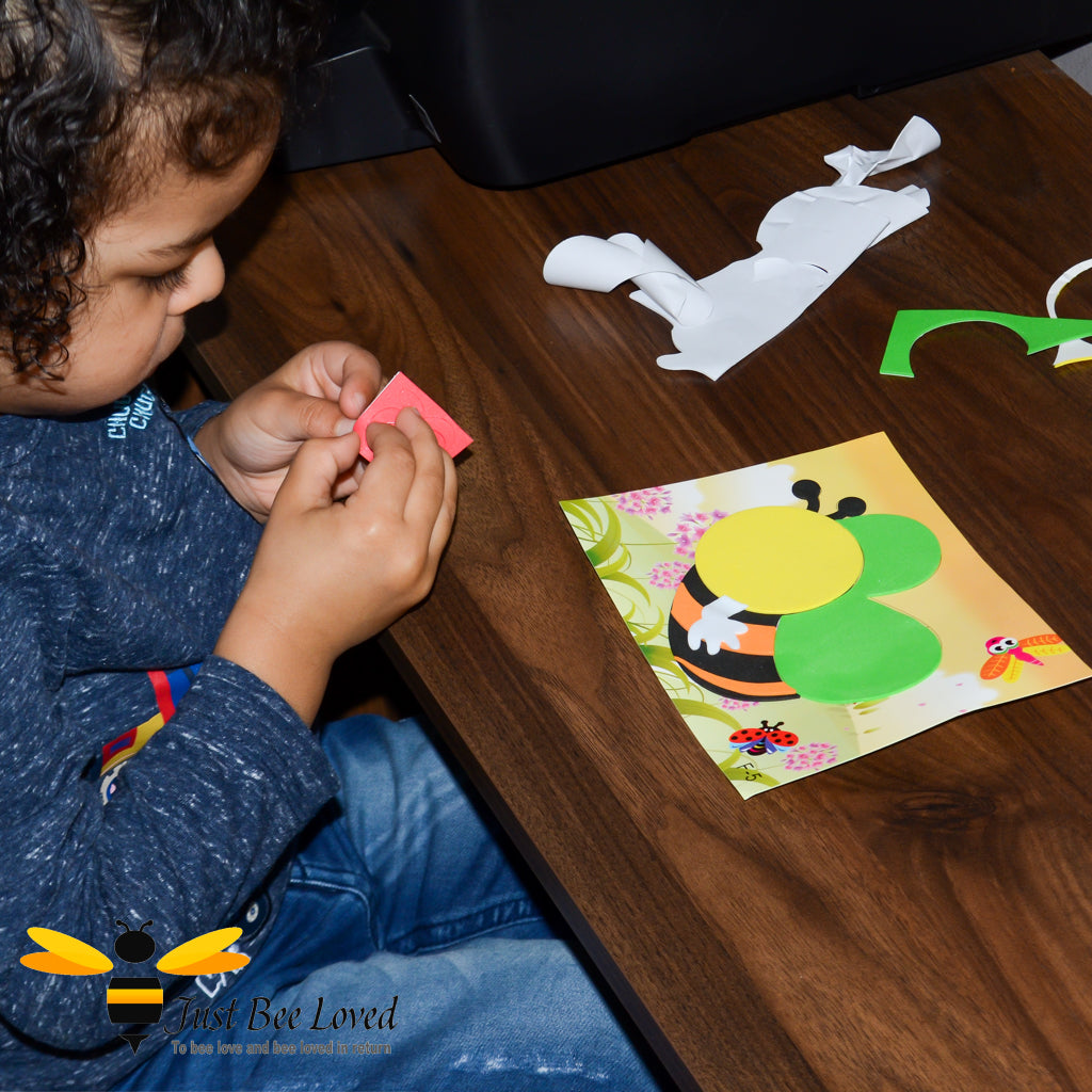 DIY toddler's bee sticky foam crafts arts kit.
