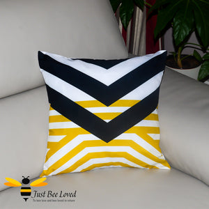 Black and yellow contemporary design scatter cushion bee inspired