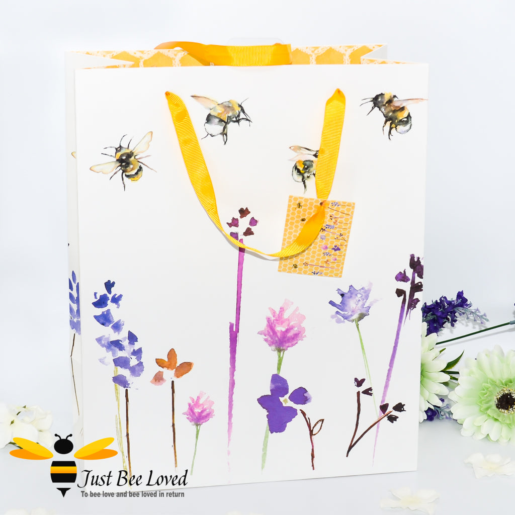 Jennifer Rose large gift bag with bees and flowers design.