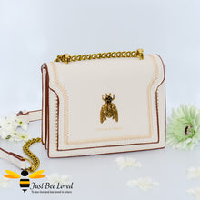 Load image into Gallery viewer, Two-Tone Vintage Bee Gold Studded Handbag - 2 Sizes