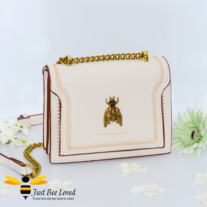 Two-Tone Vintage Bee Gold Studded Handbag - 2 Sizes