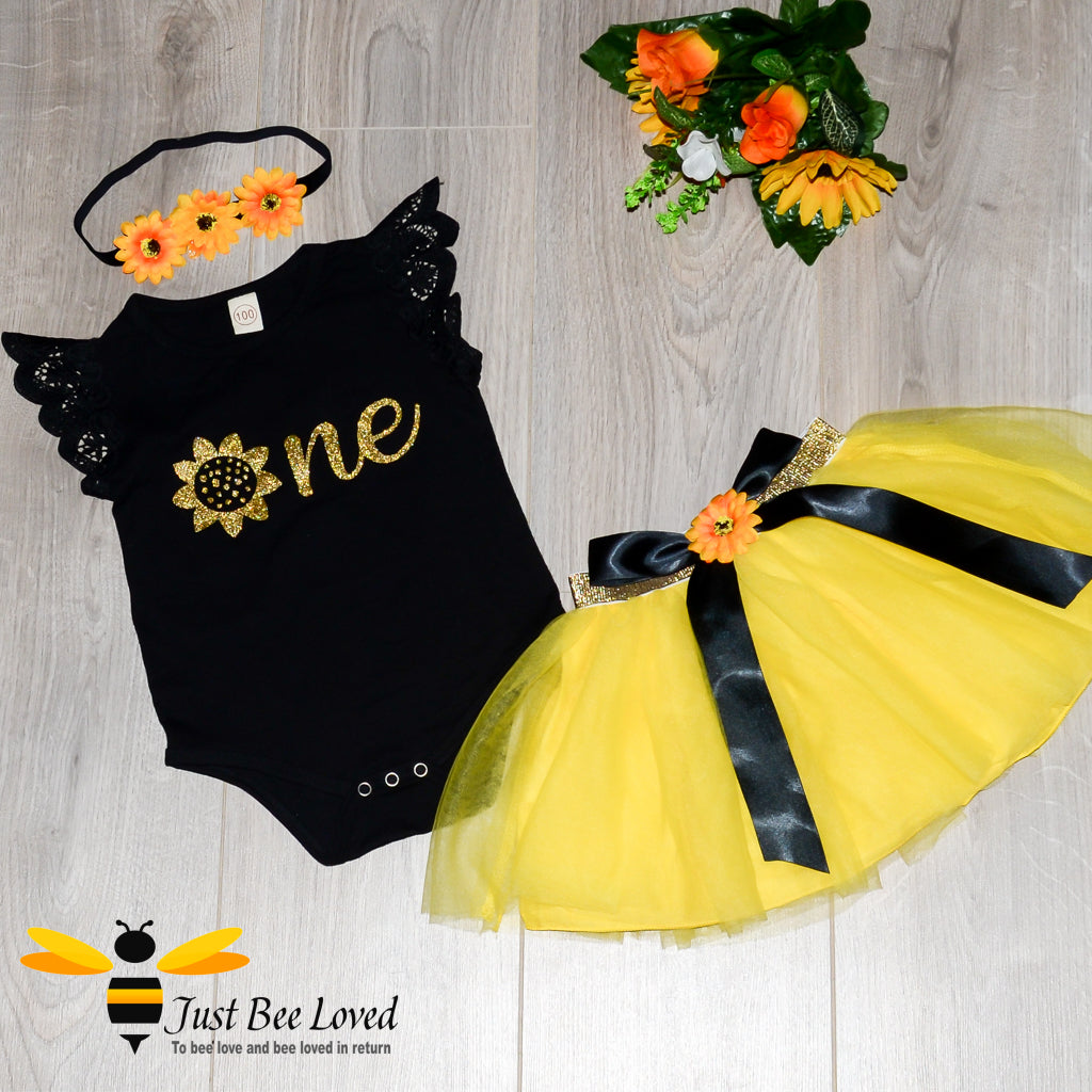 baby girl bee  tutu 3-piece party dress. 