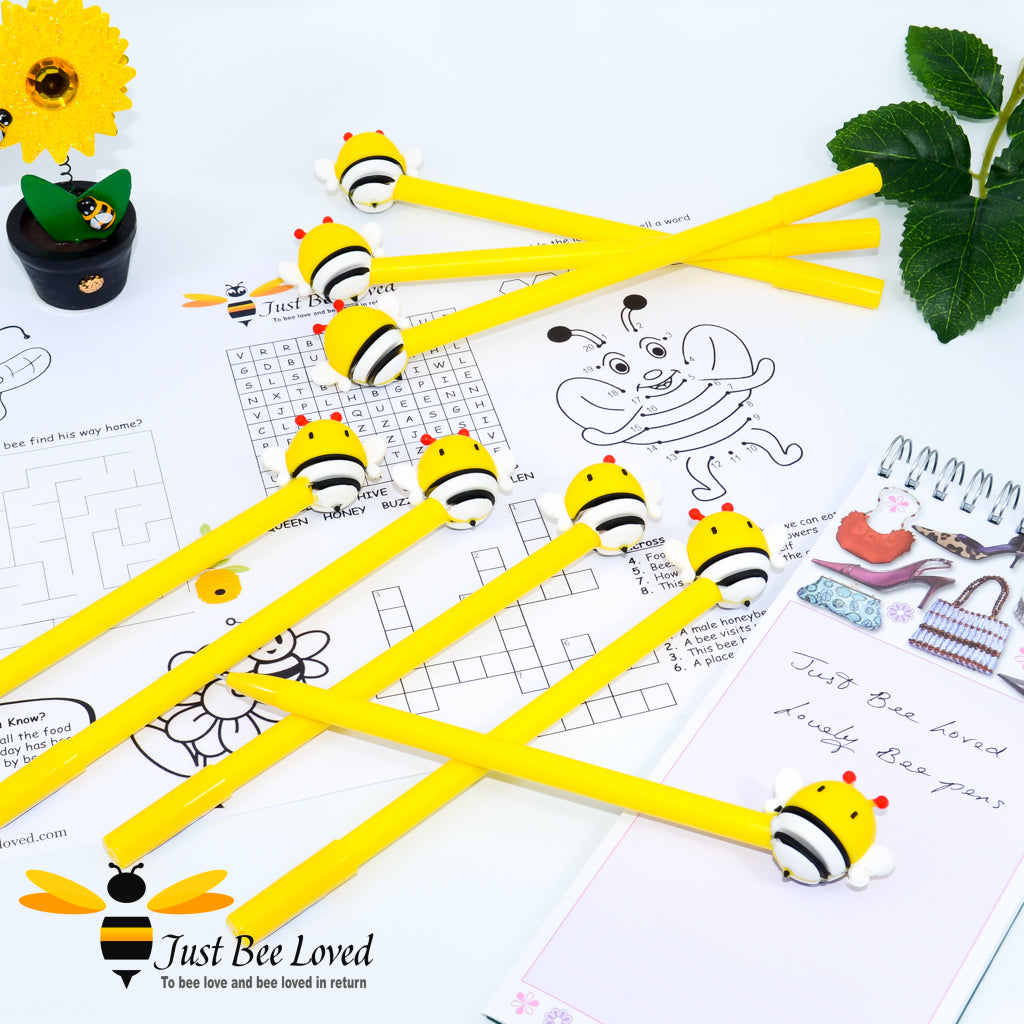 cartoon bumblebees gel pens.  2 Pack