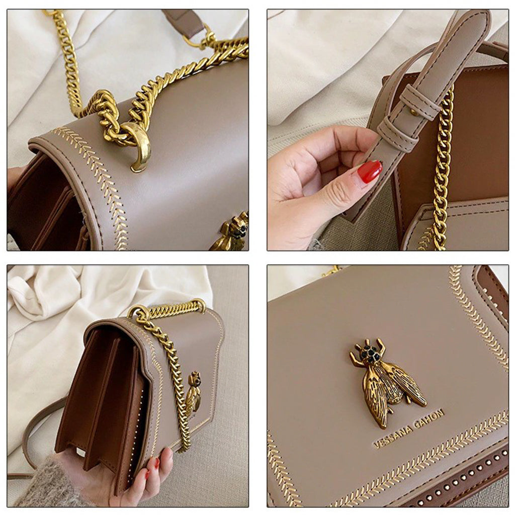Bee Handbag Faux Leather Vintage Golden Bee Handbag - 4 Colours – Just Bee Loved