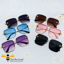 Load image into Gallery viewer, Square rimless bee sunglasses in multiple colours
