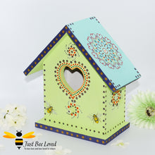 Load image into Gallery viewer, Original Mandala hand painted wooden birdhouse nesting boxes handmade by Just Bee Loved