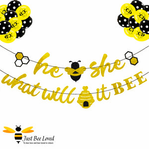 He or she what will it Bee gender reveal garland honeybee banner