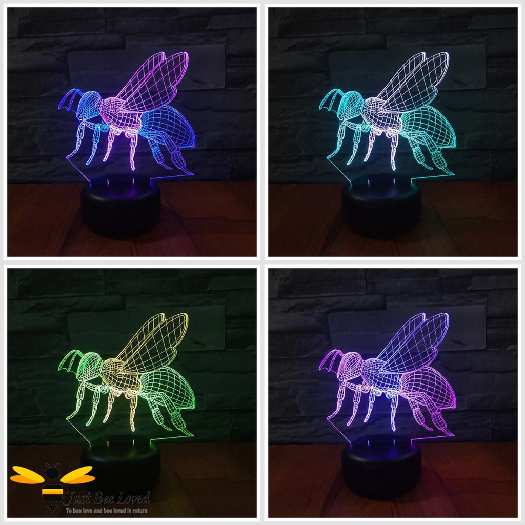 3D Optical Illusion Honey Bee Colour Changing Lamp