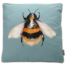 Load image into Gallery viewer, Meg Hawkins Bumblebee scatter cushion in teal blue colour