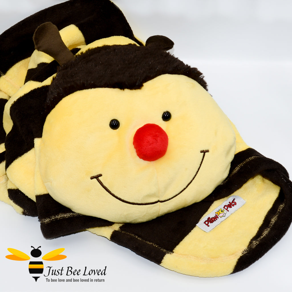 Original Pillow Pets Bumblebee Fleece Throw Blanket and pillow