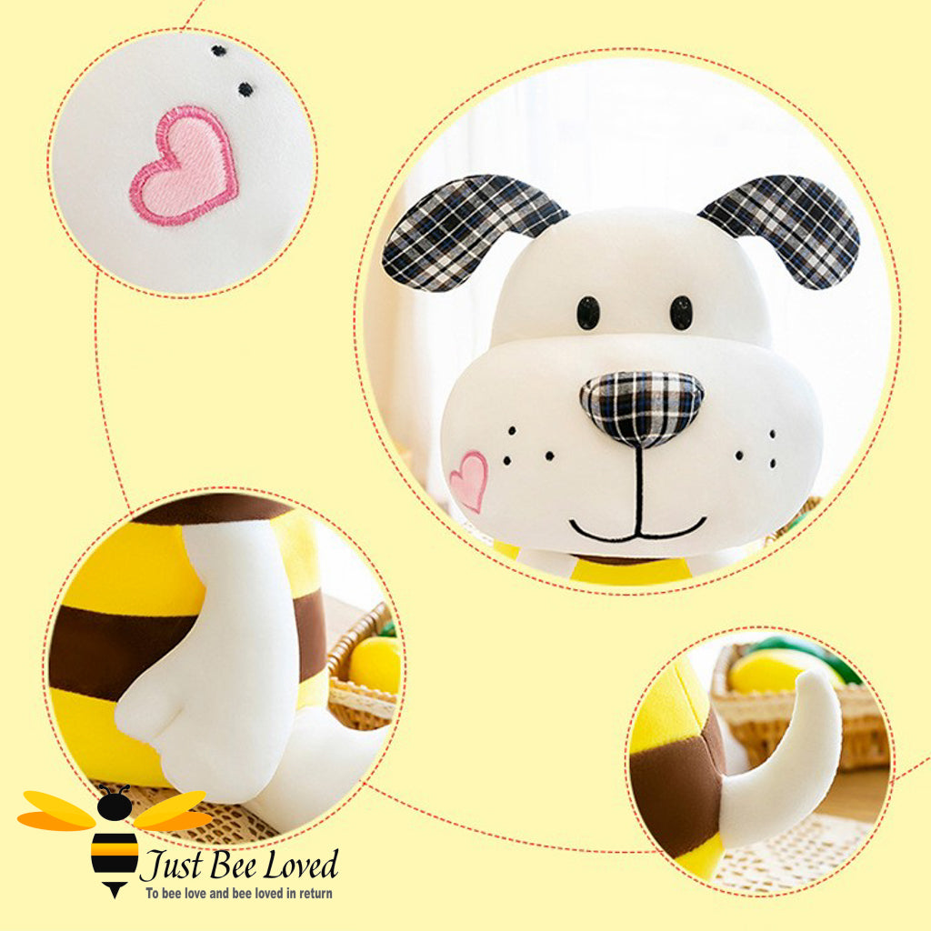 Squishy plush bumble bee dog soft toy