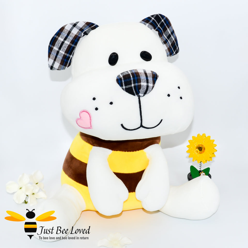 Squishy plush bumble bee dog soft toy
