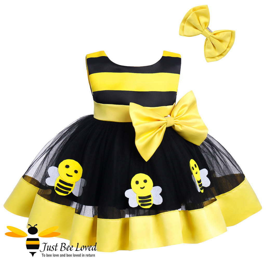 Princess Bee ball gown party dress in black and yellow