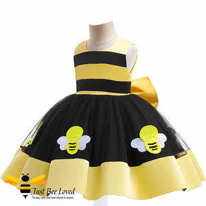 Sleeveless Princess Bee ball gown party dress in black and yellow