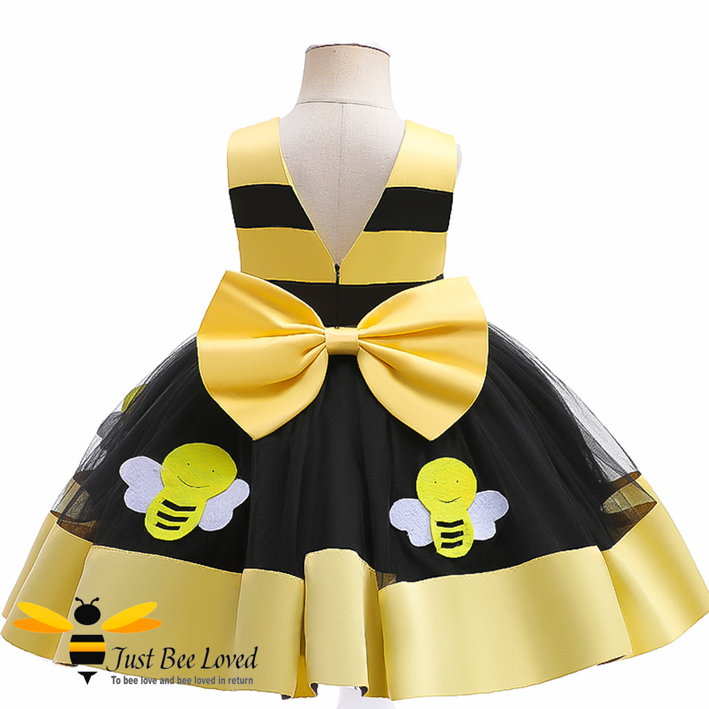 Princess Bee ball gown party dress in black and yellow