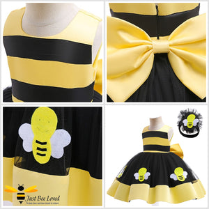 Princess Bee ball gown party dress in black and yellow