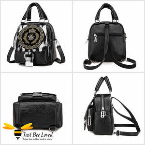Queen bee faux leather backpack bag