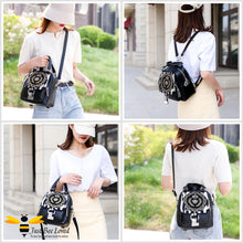 Load image into Gallery viewer, Queen bee faux leather backpack bag