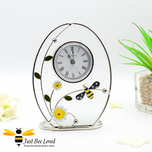 Glass and wire bee mantel clock from the Sophia collection