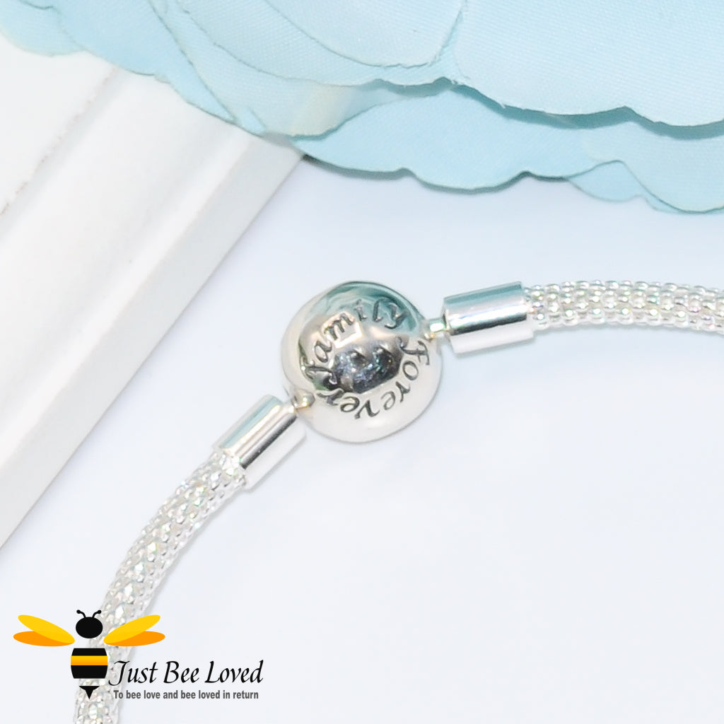 sterling silver bracelet engraved with forever family 