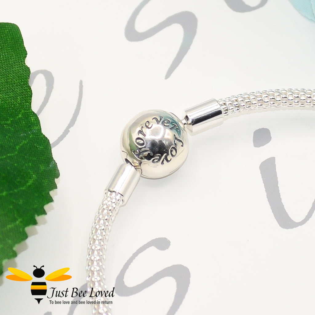 sterling silver bracelet engraved with forever love