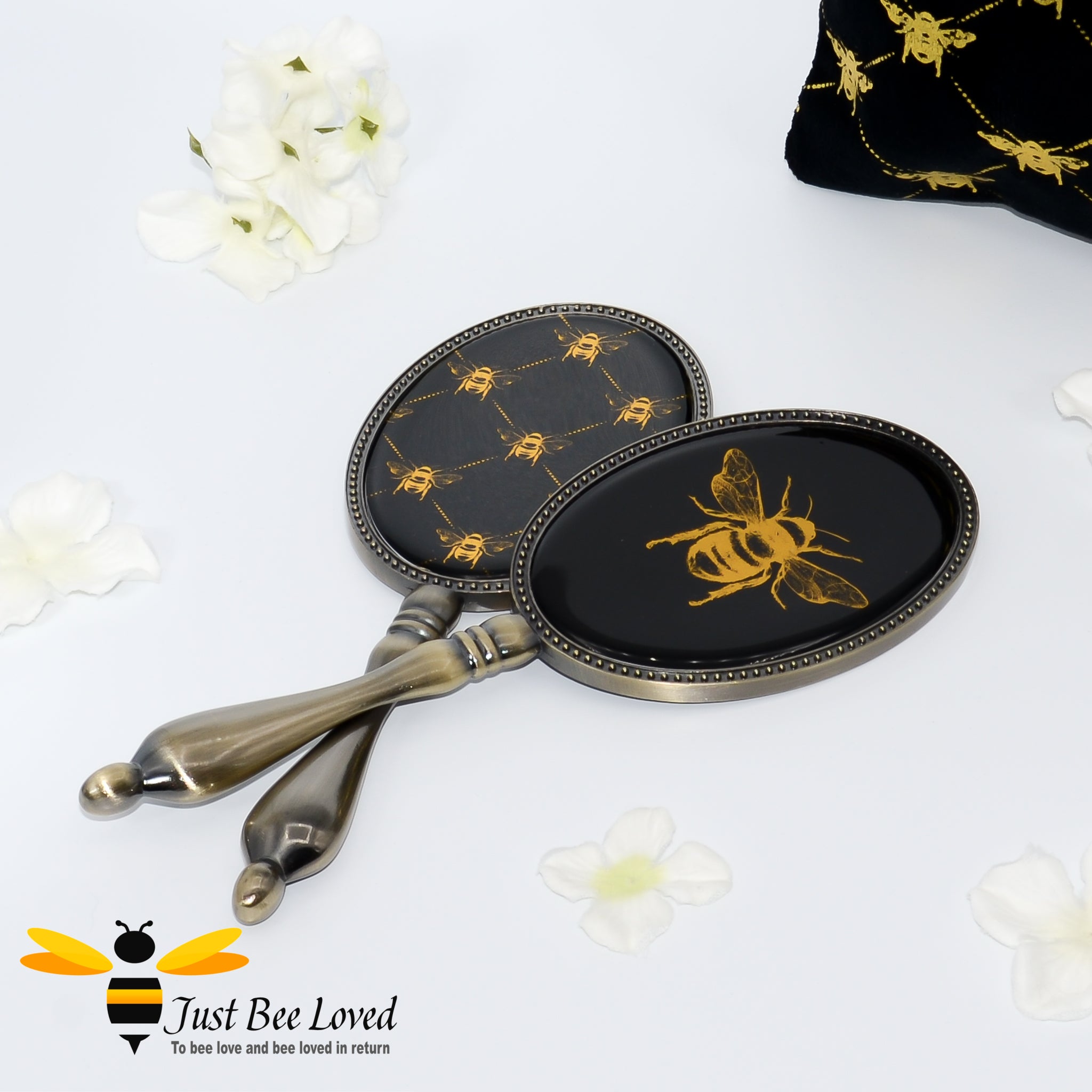 Temerity Jones handheld vintage bee mirror.