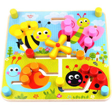 Load image into Gallery viewer, Children&#39;s wooden reversible bumble bee maze toy