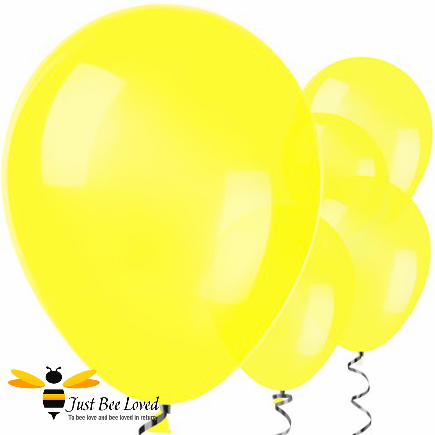 A set of round yellow latex balloons.