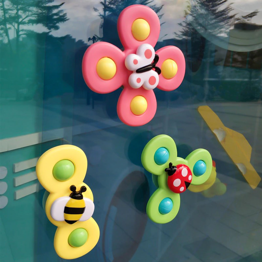 Bee ladybird butterfly spinner sucker bath toys