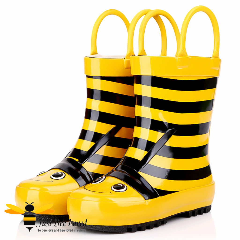 Children's Kids bumble bee wellington rain boots