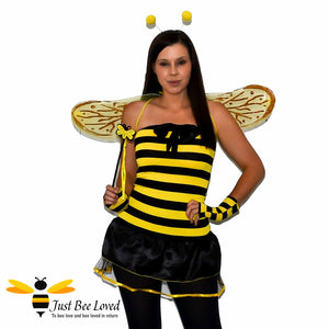 Women's Honey Bee 4 Piece Fancy Dress Bee Costume
