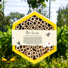 Load image into Gallery viewer, Hexagon wooden bee house for garden certified by the Forest Sustainability Council