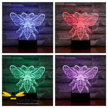Load image into Gallery viewer, 3D Optical Illusion Honey Bee Colour Changing Lamp
