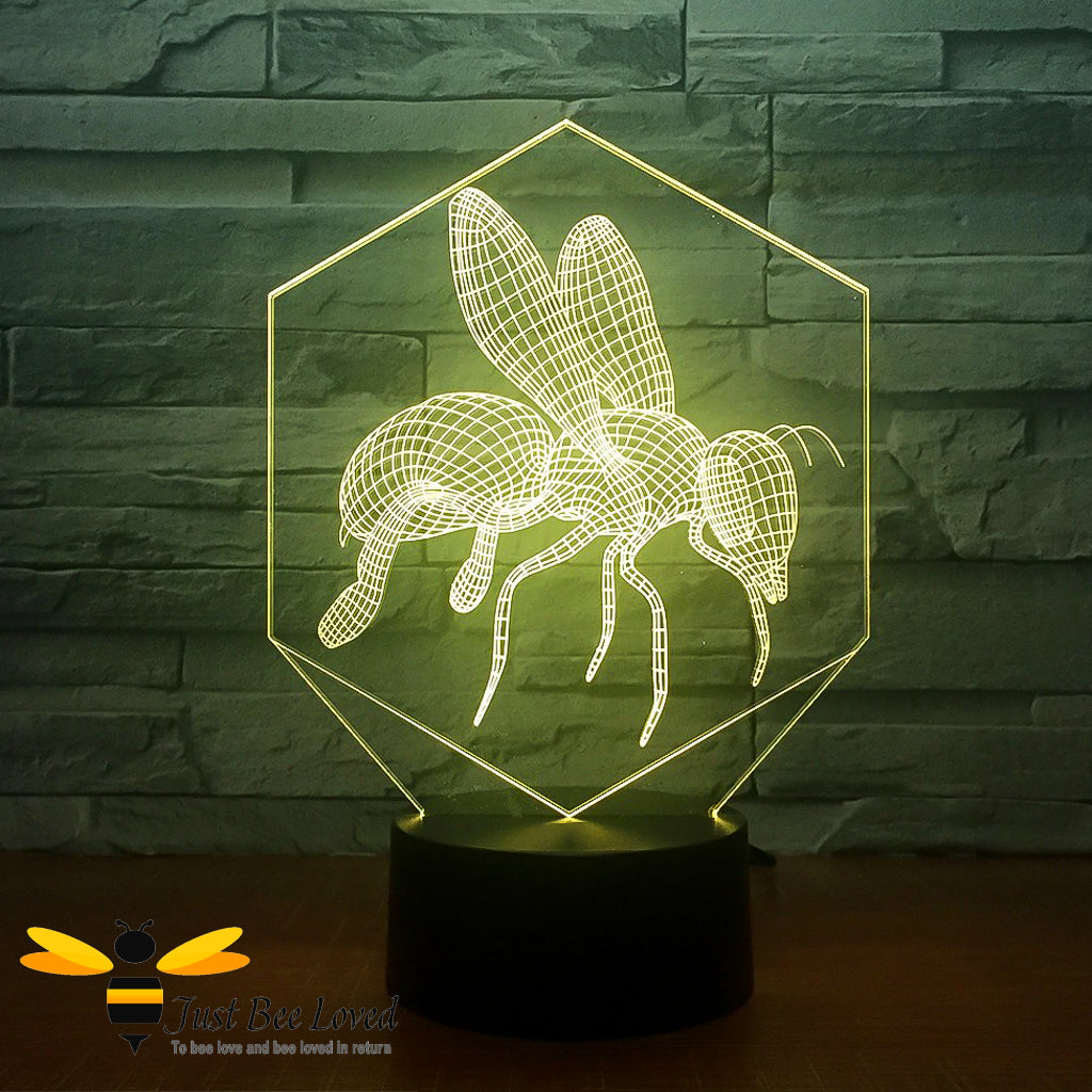 3D Optical Illusion Honey Bee Colour Changing Lamp