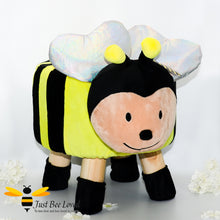 Load image into Gallery viewer, Children&#39;s kids bumble bee character plush padded wooden footstool seat chair