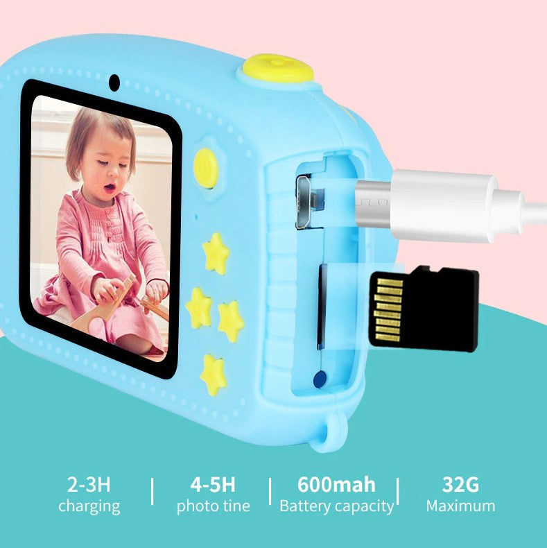 Children's Digital Mini Bumble Bee Camera in pink, yellow, blue colours